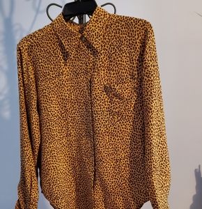 Silk leopard print shirt